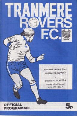 Tranmere Rovers v Crewe Alexandra Match Programme 1976-02-20